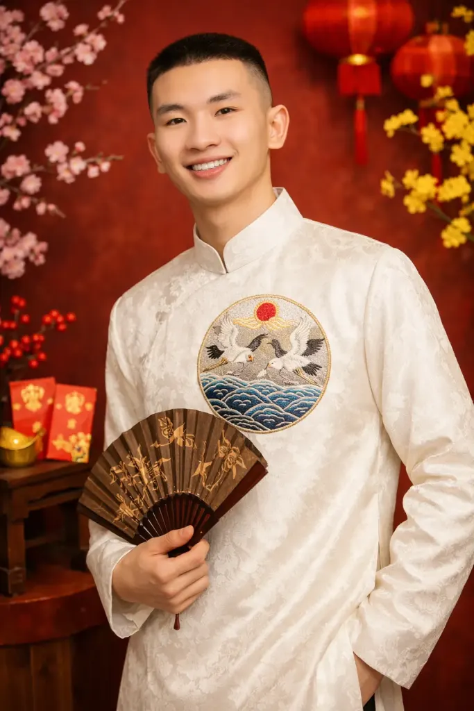 Prompt tạo ảnh áo dài Tết nam