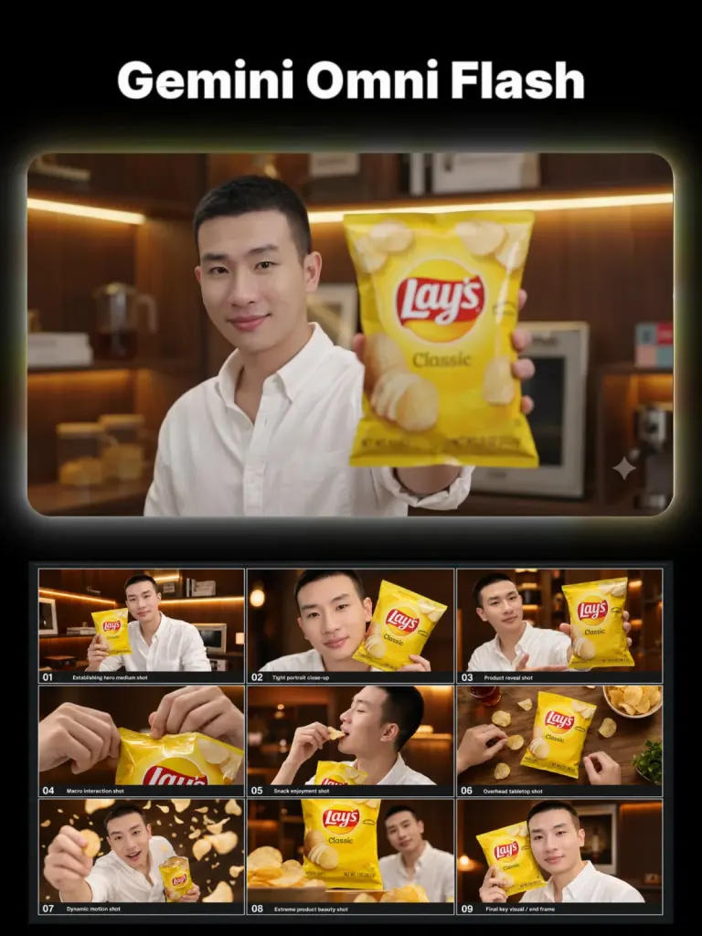 Storyboard + Gemini Omni | TVC quảng cáo sản phẩm chuẩn studio