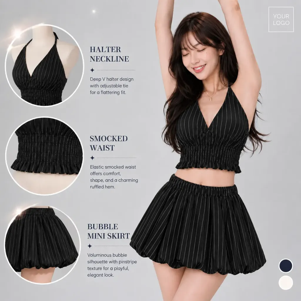 Tạo ảnh fashion catalog hiển thị cận cảnh chất liệu thiết kế